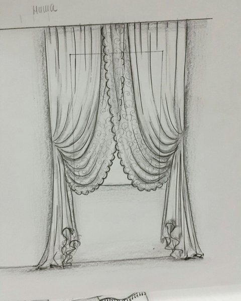 Шторы карандашом