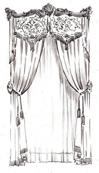 Эскизы штор в спальню