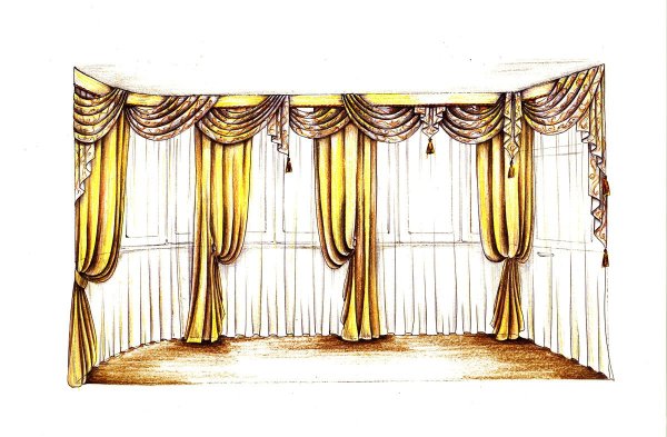 Эскизы штор с ламбрекенами