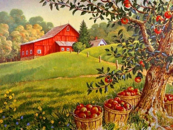 Домик с яблоней