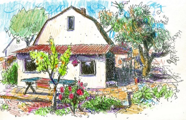 Нарисовать дачу