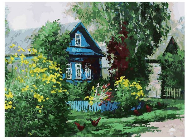 Белоснежка картина по номерам домик в деревне 30х40 см 091-as