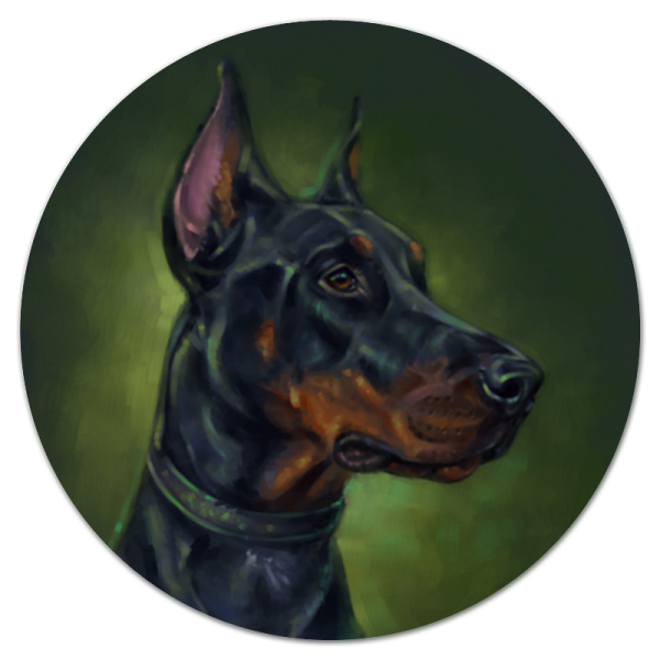 Доберман арт