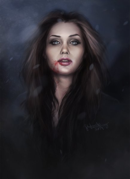 Красивая ведьма с клыками