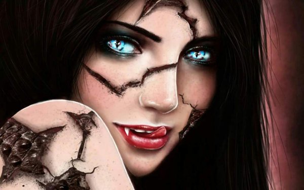 Черноволосая вампирша