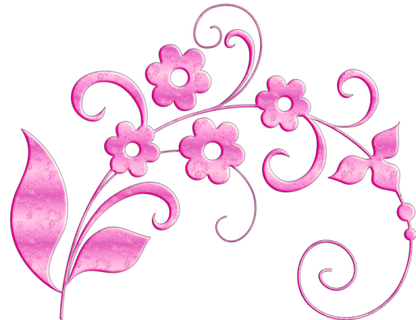 Розовый орнамент на прозрачном фоне