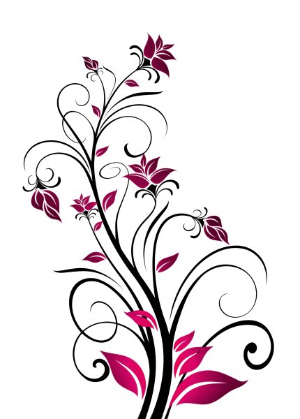 Вертикальный цветочный орнамент