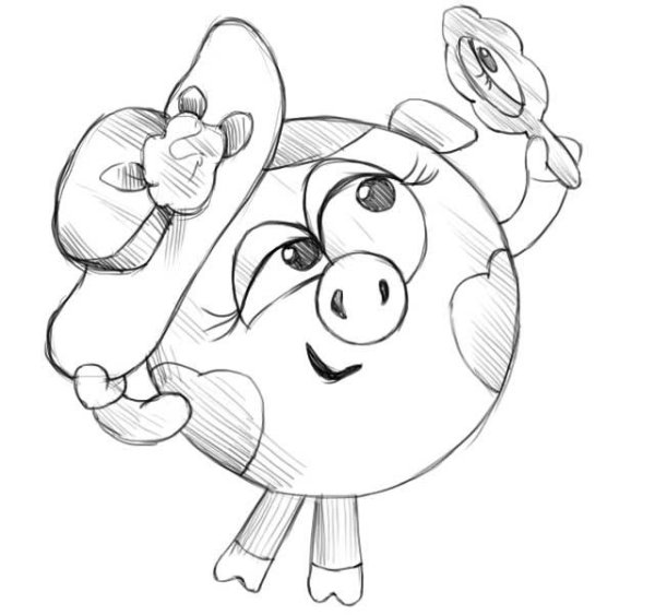 Нюша Смешарики для срисовки