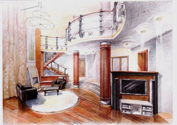 Интерьер квартиры рисунок