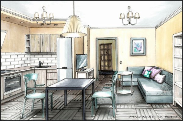 Эскизы интерьера квартиры