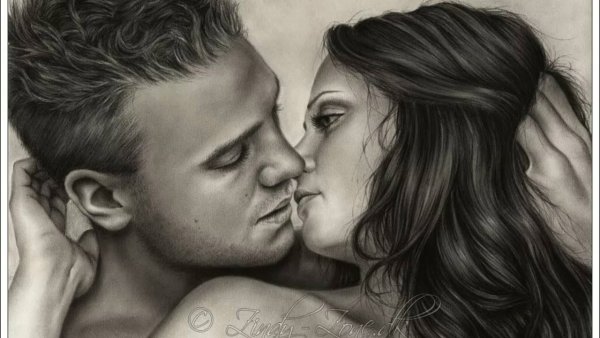 Поцелуй рисунок