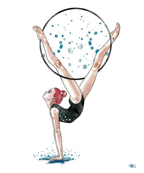 Акварельная гимнастка