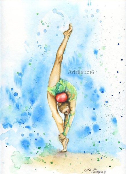 Гимнастика акварель