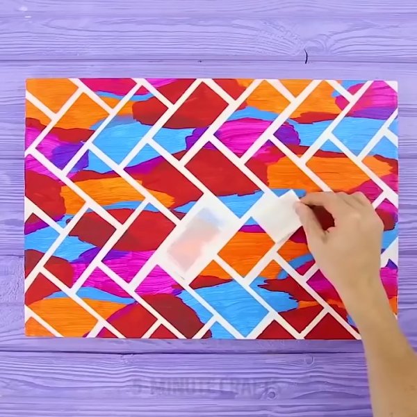 Картины с помощью малярного скотча