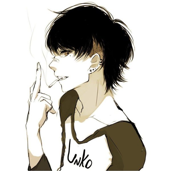 Аниме курящий парень