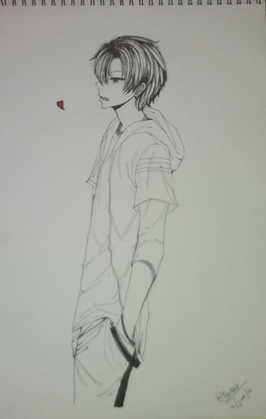 Аниме парни в полный рост карандашом