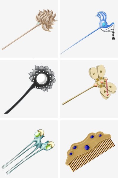 Китайские заколки рисунок