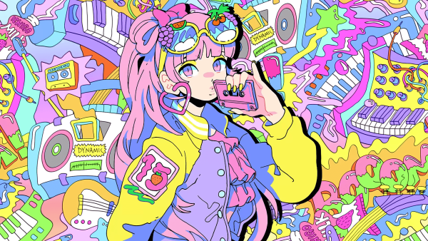 Яркий фон в стиле 90х