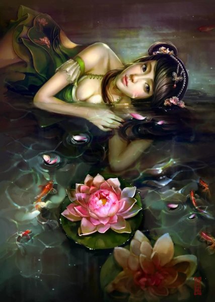 Девушка с лотосом