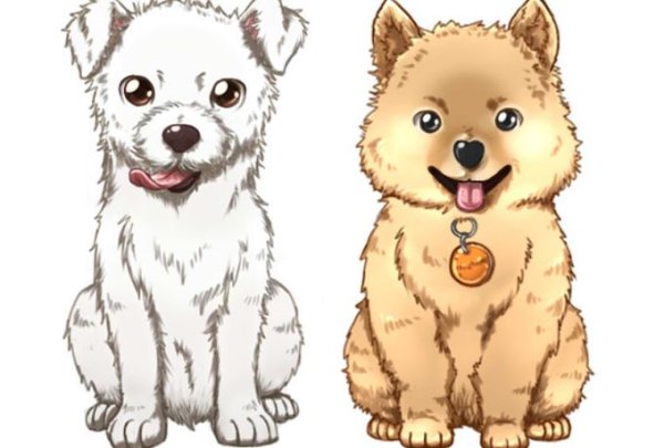 Чиби арт собаки