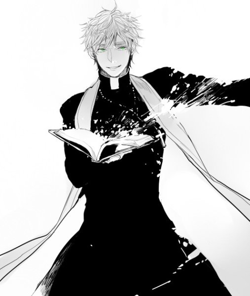 Аниме парень священник