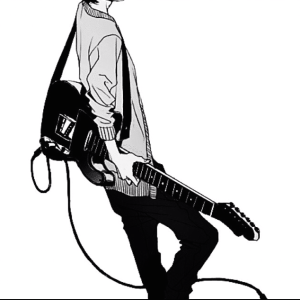 Аниме парень с гитарой