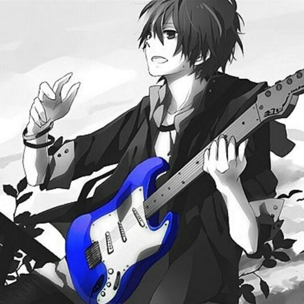 Аниме парень с гитарой