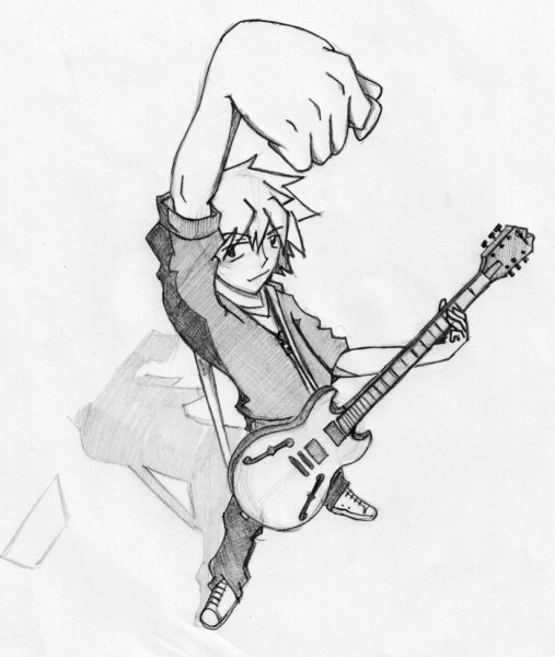 Парень с гитарой референс