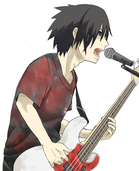 Саске Учиха с гитарой