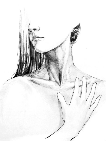 Ключицы карандашом