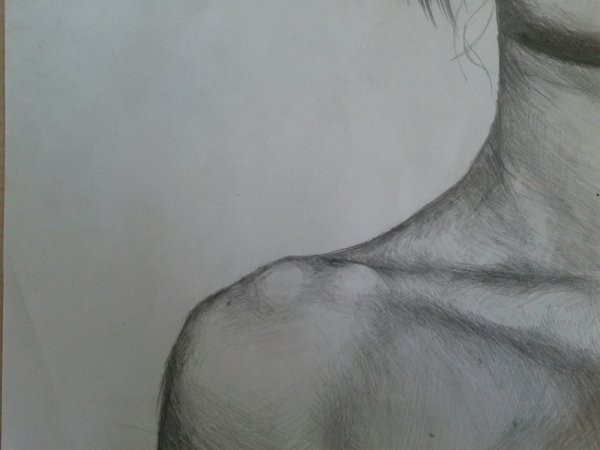 Рисование шеи и ключицы