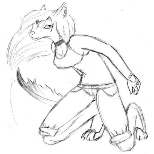 Фурри для рисования в полный рост