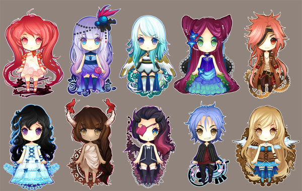 Чиби аниме персонажи