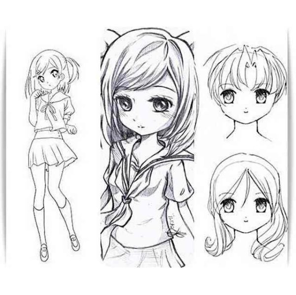 Люди в стиле аниме для срисовки