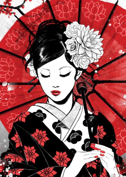 Японская живопись гейши Geisha Art гейша иллюстрация Japanese Art
