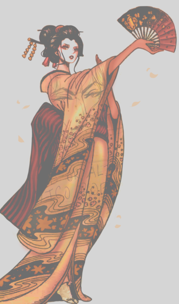 Тату японская девушка эскиз