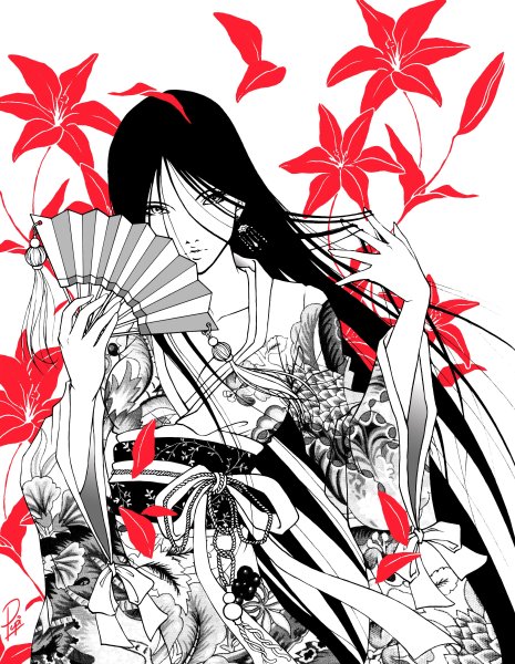 Гейша эскиз в полный рост