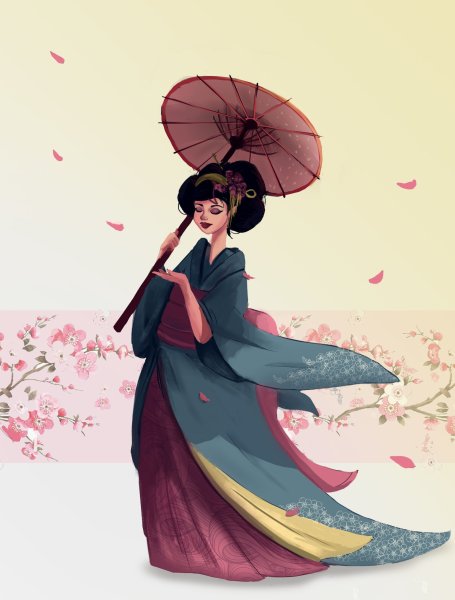 Гейша арт со спины