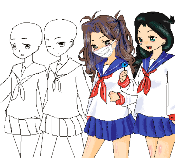 Коллаб арты аниме