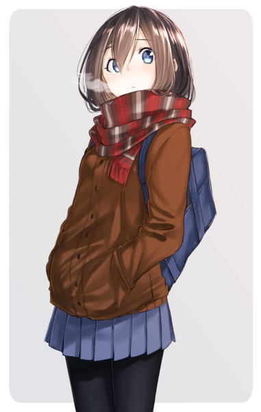Аниме девочка в шарфике