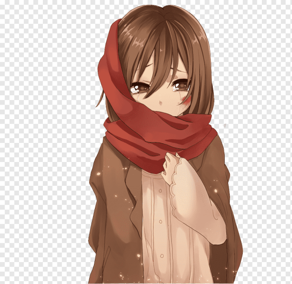 Микаса Аккерман с шарфом