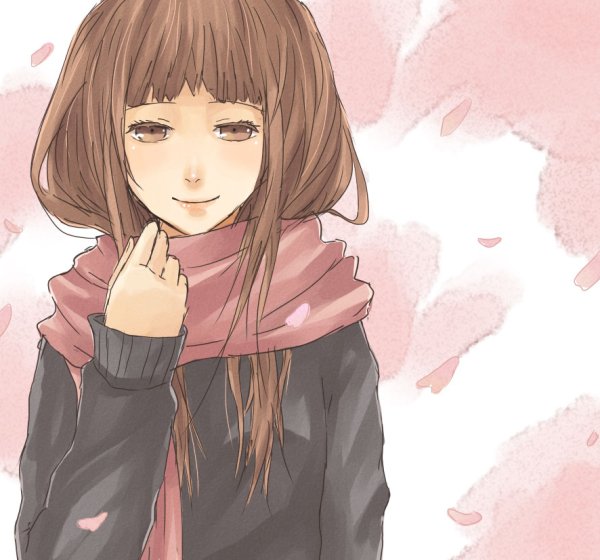 Аниме девочка в шарфике