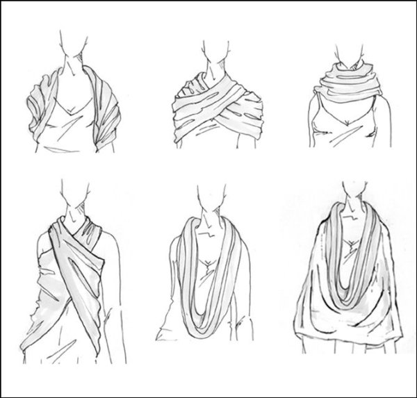 Шарф на шее референс