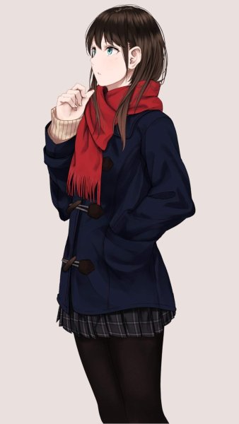 Девушка в шарфе арт