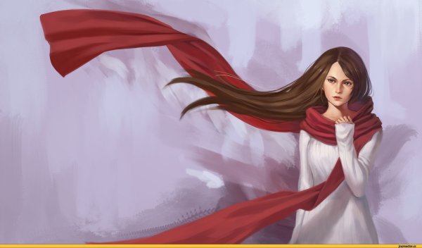 Развивающийся шарф на ветру