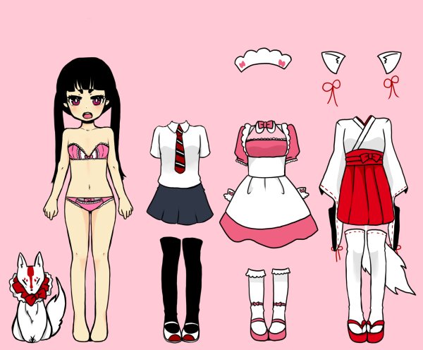 Бумажные куклы с одеждой аниме