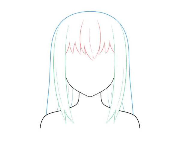 Аниме волосы шаблон