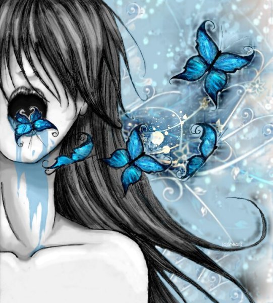 Девочку обижают арт