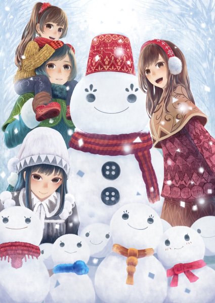 Снеговик аниме арт