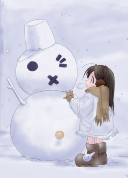 Аниме Снеговик милый